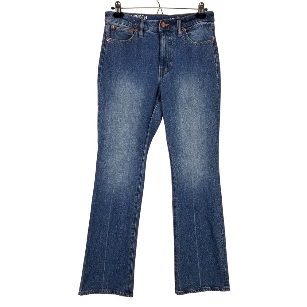J.Crew Full Length Demi Boot Jeans Women 27 Blue High Rise 100% Cotton Flare